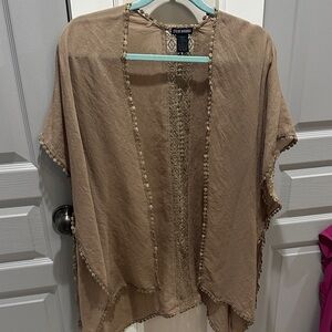 Steve Madden Tan Boho Kimono Bolero Blouse NEW